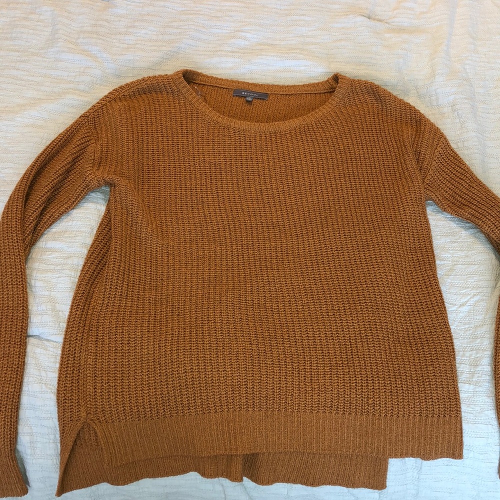 Orange knit sweater